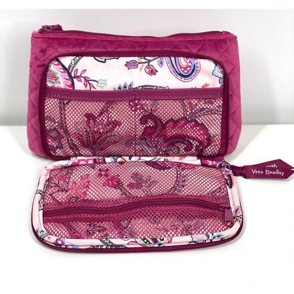 Vera Bradley Pink Velvety Cosmetic Case Organizer Majestic Magenta - Picture 6 of 7